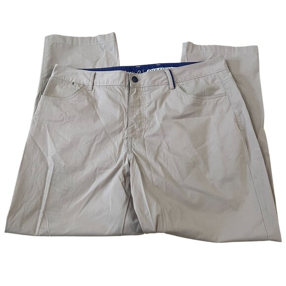 Johnnie-O Prep-Formance Pants Men's Size 36x34 Khaki Golf Casual Flat Front - Picture 4 of 5